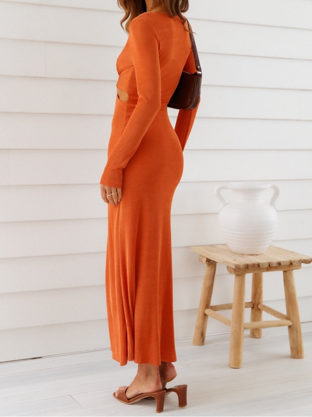 NWOT Criss Cross Maxi Dress - Picture 5 of 9